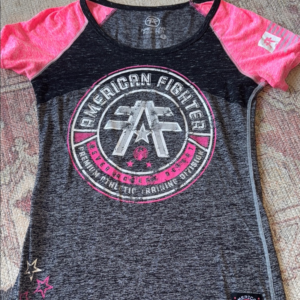 American Fighter Black and Pink Graphic Tee